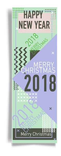 Frohe Weihnachten Neujahr Design, auffällige Banner-Vorlage. helle bunte Vektor-Illustrationen für Grußkarte, — Stockvektor