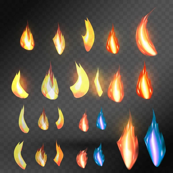 Flamme de feu sur fond transparent. Pour une utilisation sur des fonds clairs. Transparence uniquement en format vectoriel — Image vectorielle