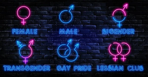 Gay Club Neon Sign Vector Gay Club Design Template Neon Sign Light