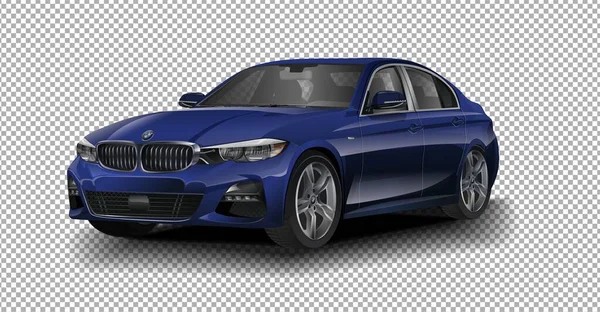 Maspalomas, Gran Canaria, Espagne - 29 décembre 2018 : Illustration vectorielle BMW M240 métallique bleue sur fond transparent, voiture de course exclusive avec ombre réaliste — Image vectorielle