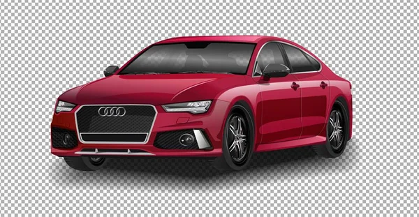 DETROIT - 14 GENNAIO: Il preludio mondiale della nuova illustrazione vettoriale Audi A3 su sfondo trasparente, auto da corsa esclusiva con ombra realistica — Vettoriale Stock