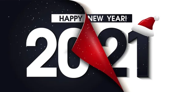 2020 Happy New Year Promotion Poster Banner Met Open Cadeaupapier — Stockvector