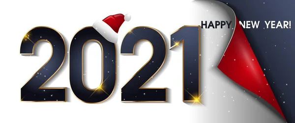 2020 Happy New Year Promotion Poster Banner Met Open Cadeaupapier — Stockvector