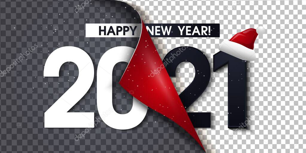 2020 Happy New Year Promotion Poster or banner with open gift wrap paper