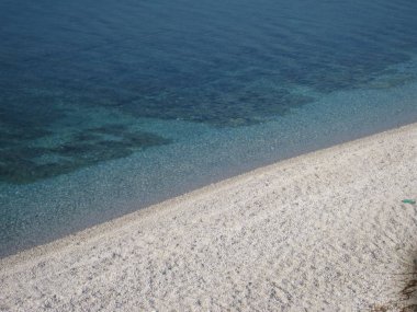 Capo Bianco çakıl plaj, Elba Adası, İtalya