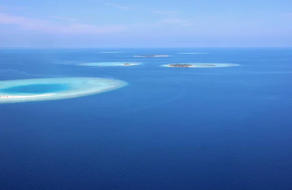 Вид Воздуха Атоллы Гидросамолета Мальдивы — стоковое фото