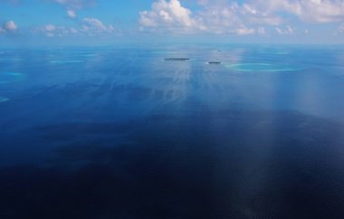 Deniz uçağı, Ari Atoll, Maldivler atolls havadan görünümü