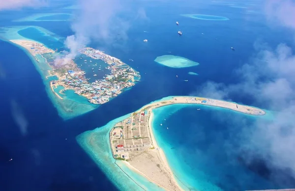 Мая 2016 Года Вид Воздуха Остров Аэропорта Мале Мальдивы — стоковое фото