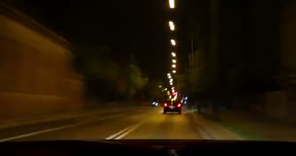 Loop Noite Cidade Vista Condução Carro Tempo Lapso Animação — Vídeo de Stock