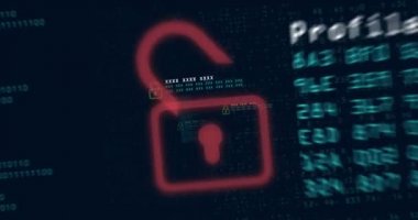 Siber Suçlar internet ve veri güvenliği. Haneye tecavüz bilgisayar koruma döngü animasyon kavramı.