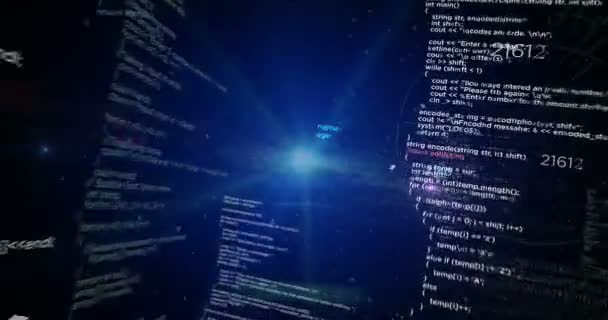Big Data Collecting Concept Binary Programming Source Code Loop Rendering — Stock Video