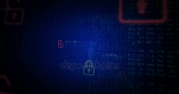 Animação Loop Abstrato Uma Segurança Espaço Cibernético Concept Background Cyber — Vídeo de Stock