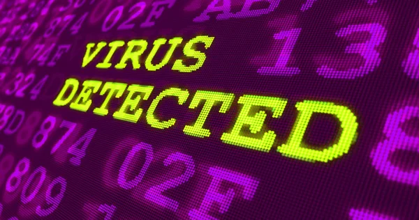 Кибератака ультрафиолетовые предупреждения - вирус обнаружен — стоковое фото