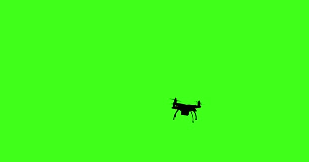 Drone Voa Animação Renderizada Quadricóptero Isolado Voando Sobre Fundo Verde — Vídeo de Stock
