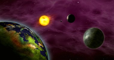 Exoplanets in foreign solar system clipart