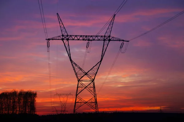 Energy pole silhouette — Stock Photo, Image