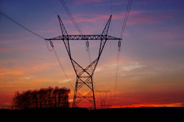 Energy pole silhouette — Stock Photo, Image