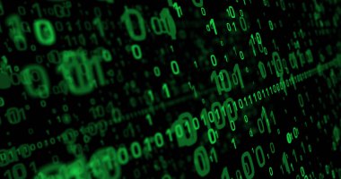 Dinamik yeşil sayılar ile dijital arka plan