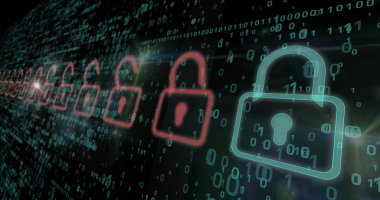 Siber Güvenlik - kırmızı ve yeşil asma kilitler