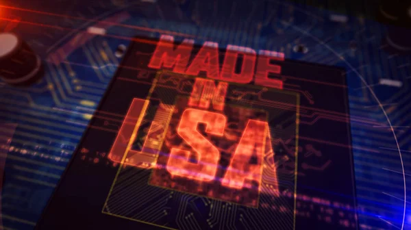 Cpu aan boord met Made in Usa hologram — Stockfoto