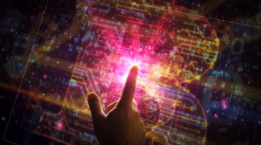 Bitcoin fütürist illüstrasyon