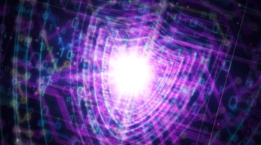 Siber güvenlik fütüristik illüstrasyon