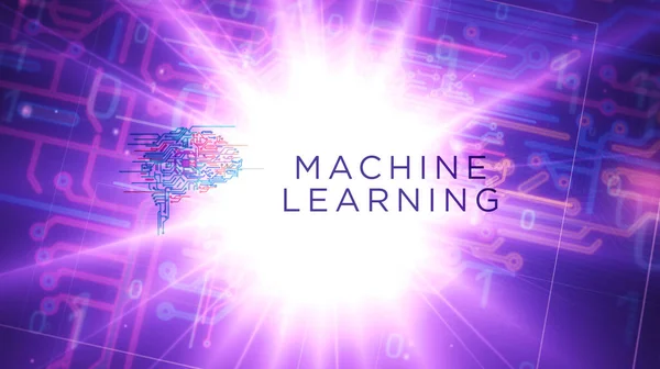 Machine learning futuristic illustration
