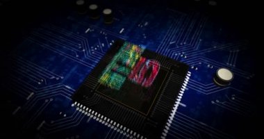 Html5 sembolü fütüristik hologram 3D canlandırma. Soyut dijital giriş arkaplanı. Dinamik programlama dili, yazılım ve internet teknolojisi kavramı.