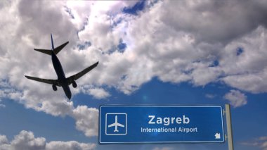 Zagreb 'e tabela ile uçak indi