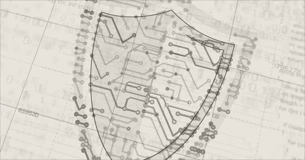Création Projet Icône Bouclier Cybersécurité Concept Abstrait Sécurité Sur Internet — Video