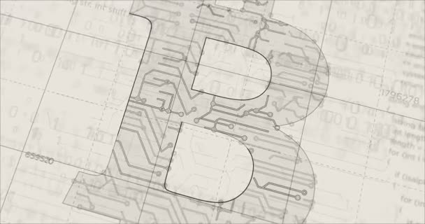 Création Projet Symbole Bitcoin Concept Abstrait Technologie Blockchain Crypto Monnaie — Video