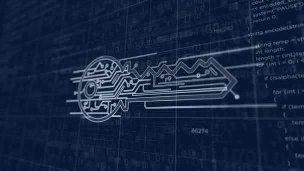 Projeto Ícone Chave Segurança Cibernética Criando Conceito Abstrato Proteção Computadores — Vídeo de Stock