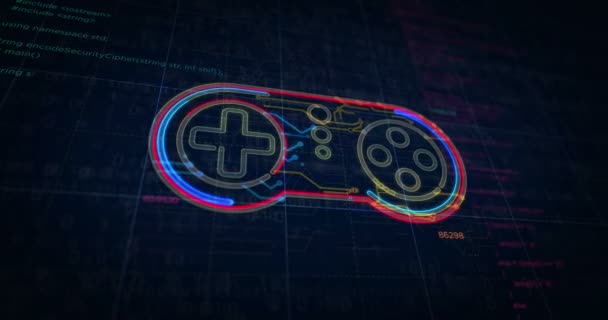 Cyber Spiel Symbol Projekt Erstellen Abstraktes Konzept Aus Esport Videospielen — Stockvideo