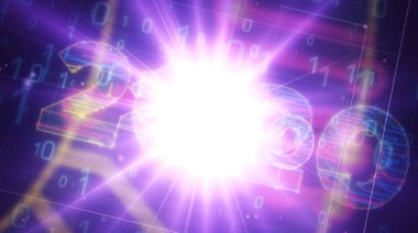 2020 yıllık siber stil fütüristik illüstrasyon