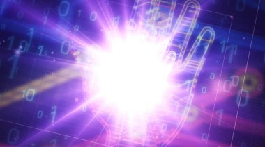 Siber el fütüristik illüstrasyon