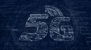 5g mobil ağ fütüristik çizimi