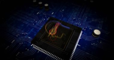 Baş hologramındaki siber mahremiyet fütüristik anahtar 3 boyutlu canlandırma. Soyut dijital giriş arkaplanı. Şifreleme, kodlama, yapay zeka, dijital zihin ve özel veri güvenliği kavramı.