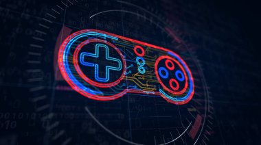 Siber oyun ve esport fütüristik çizimi