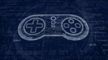 Siber oyun ve esport fütüristik çizimi