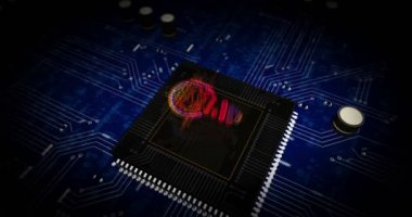 Ampul sembolü fütüristik hologram 3D animasyon içeren yeni bir fikir. Soyut dijital yenilik, siber teknoloji ilham, yaratıcı, icat, dijital iş ve başarı kavramı.