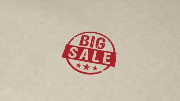 Big Sale Stempel Und Handstempeln Auswirkungen Animation Promotion Marketing Cyber — Stockvideo