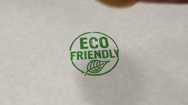Екологічно Чиста Марка Циклічна Безшовна Анімація Ручне Штампування Екологія Органічний — стокове відео