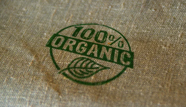 100 percent organic stamp — Stock Photo, Image