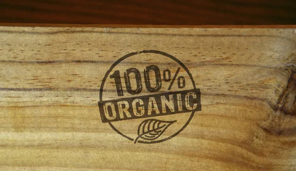 Carimbo 100% orgânico — Fotografia de Stock
