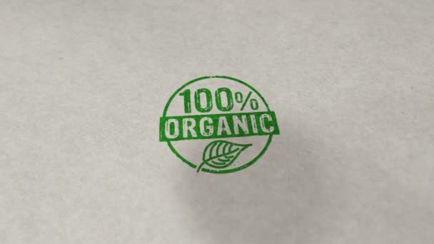 100 % bio timbre et estampage à la main impact animation. Écologie, bio, sans munitions, alimentation naturelle et saine concept rendu 3D .