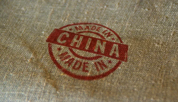 Made in China stamp and stamping — 스톡 사진