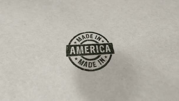 Gemaakt Amerika Stempel Loopable Naadloze Animatie Met Hand Slaan Fabriek — Stockvideo