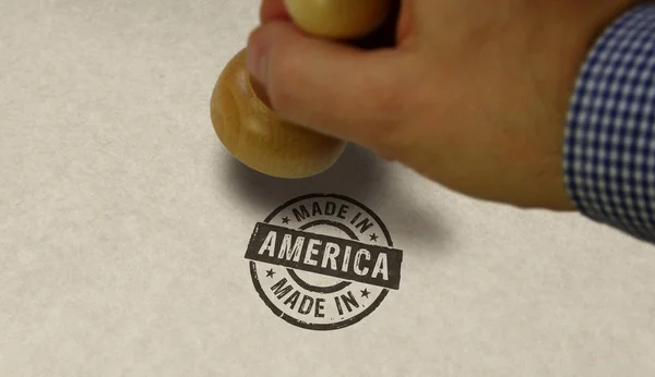 Made in America stamp and stamping — Stock Photo, Image