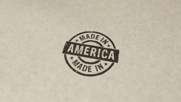 Made America Stamp Loopable Seamless Animation Hand Stamping Impact Factory — Stock Video