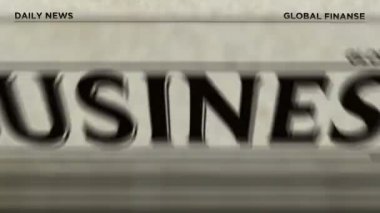 İş gözden geçirme gazetesi basımı ve yayılımı döngüsel ve kusursuz animasyon. Maliye, hisse, piyasa ve ekonomi medya üretimi soyut kavram.